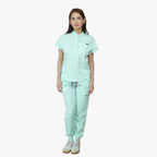 Forge Mandarin Scrub Top & Elara Jogger Scrub Pants Set — Summer Collection