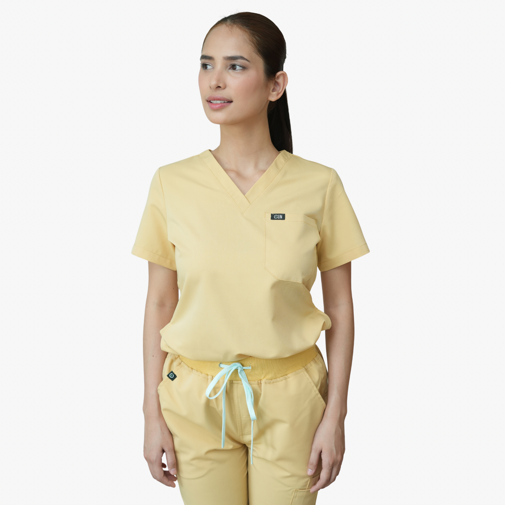 Dawn V-Neck Top & Calista Straight Pants Scrub Set — Summer Collection