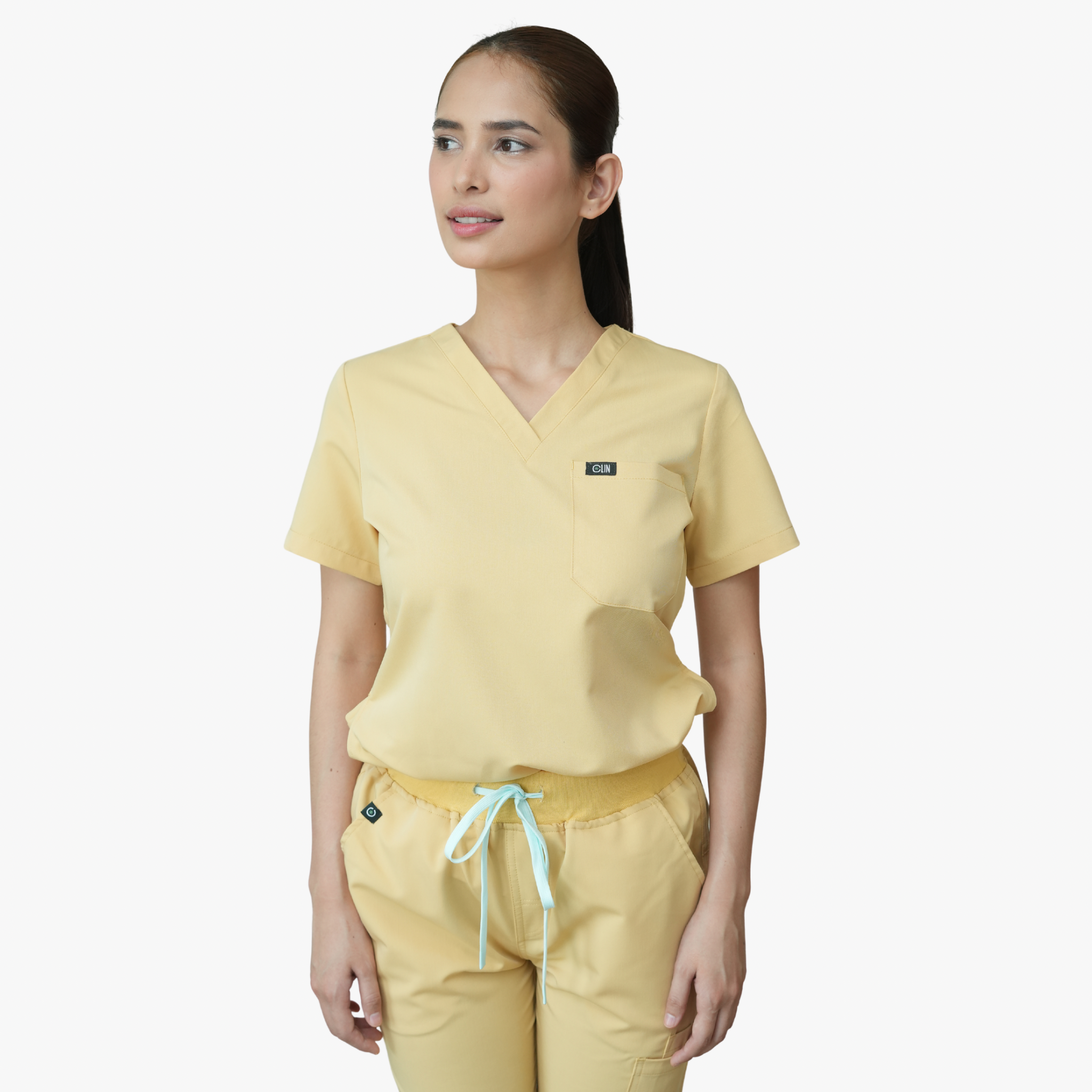 Dawn V-Neck Top & Calista Straight Pants Scrub Set — Summer Collection