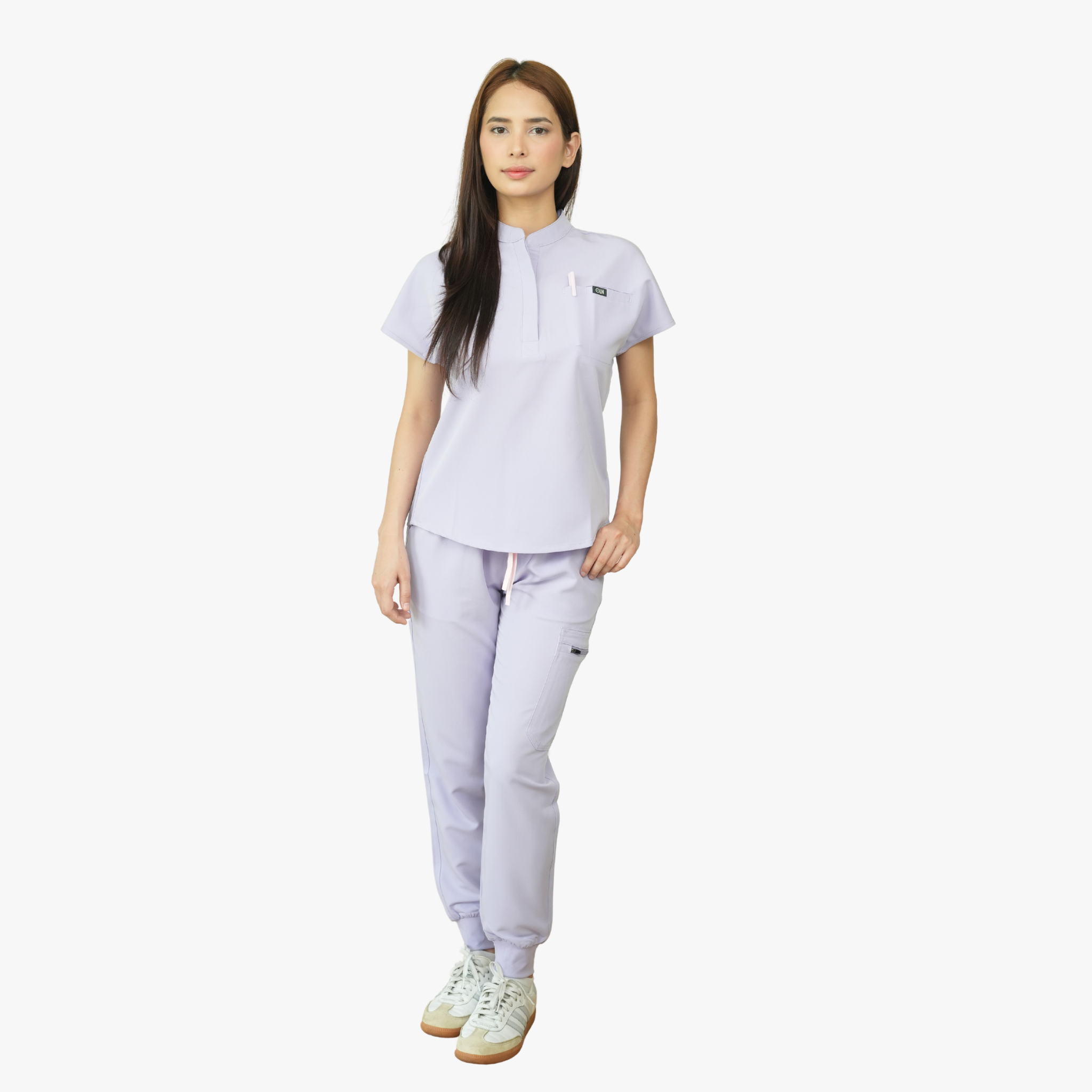 Forge Mandarin Scrub Top & Elara Jogger Scrub Pants Set — Summer Collection