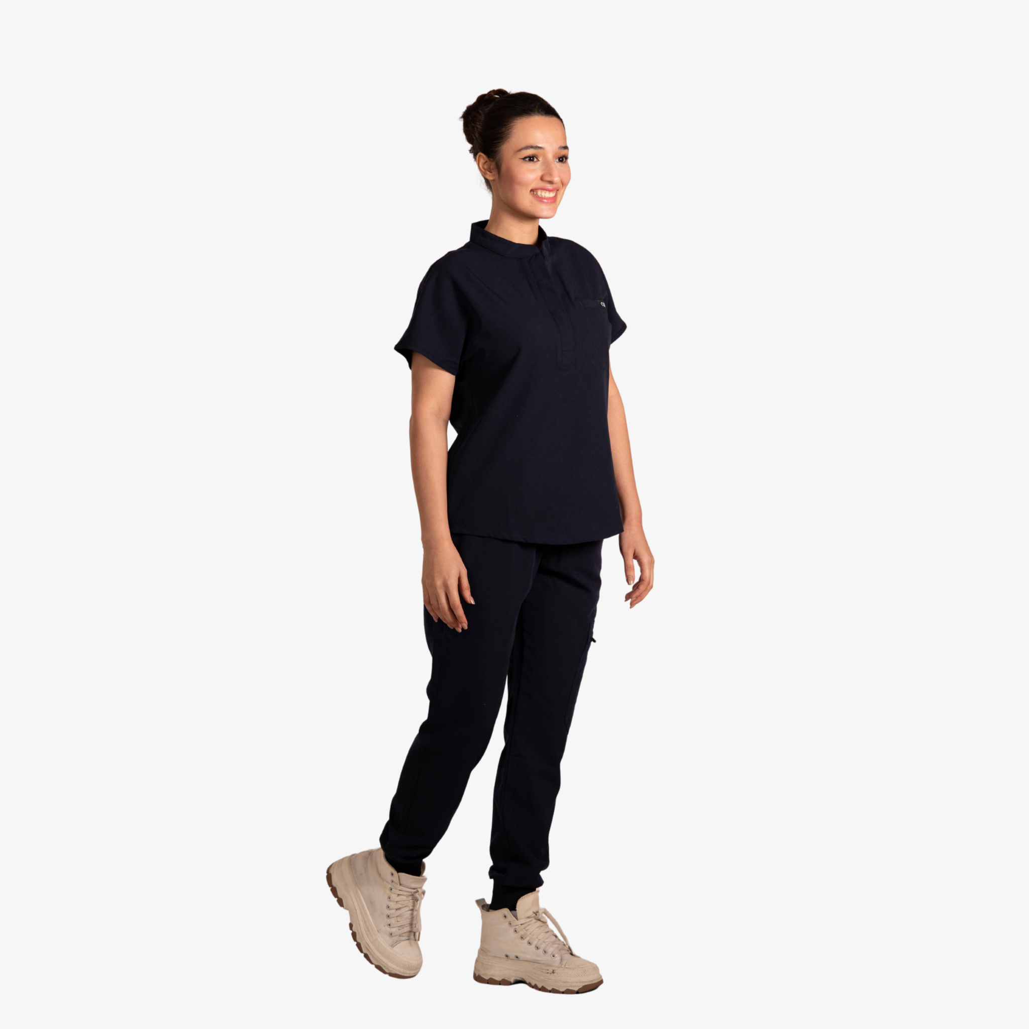 Forge Mandarin Scrub Top & Elara Jogger Scrub Pants Set