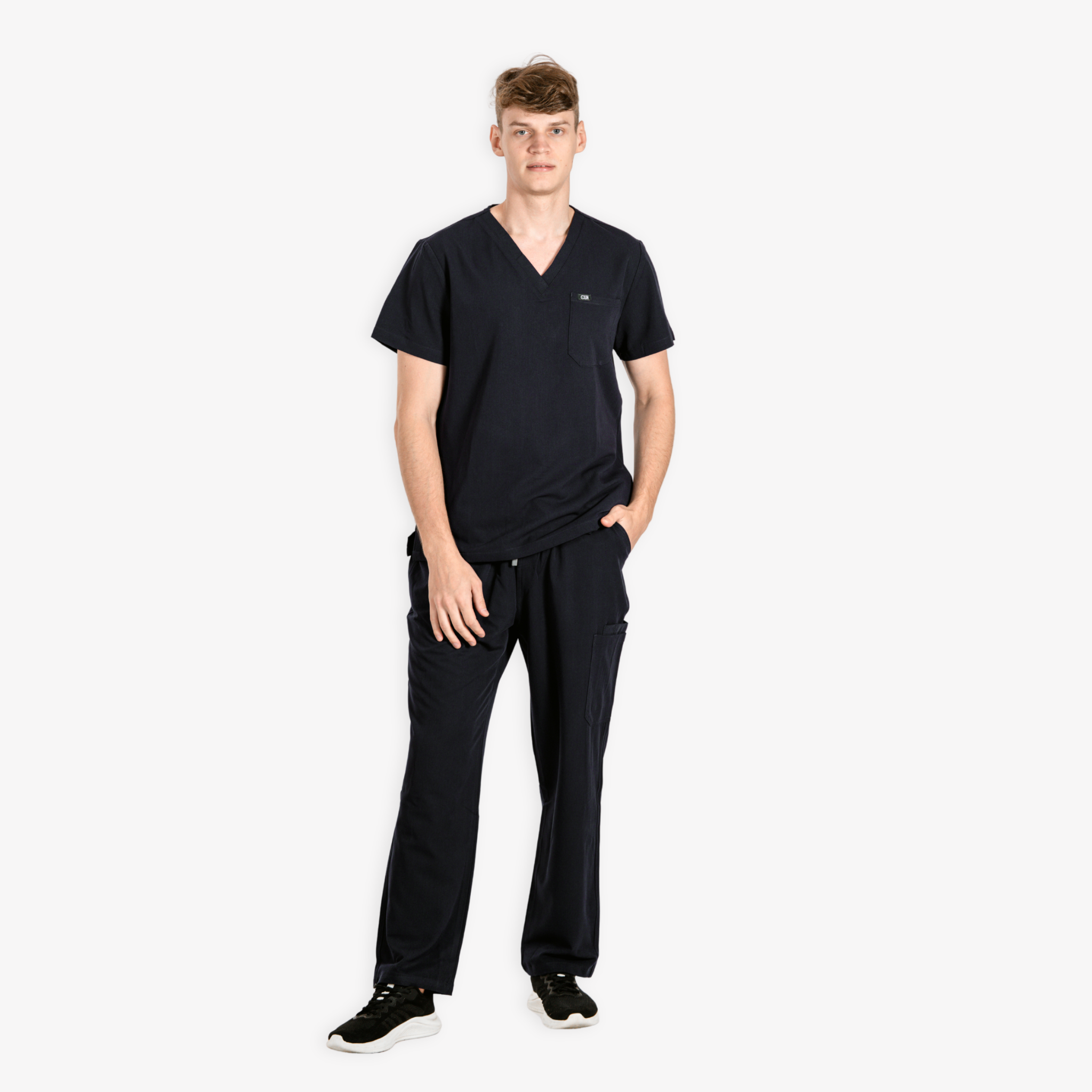 Flow V-Neck Scrub Top & Axton Straight Scrub Pants Set