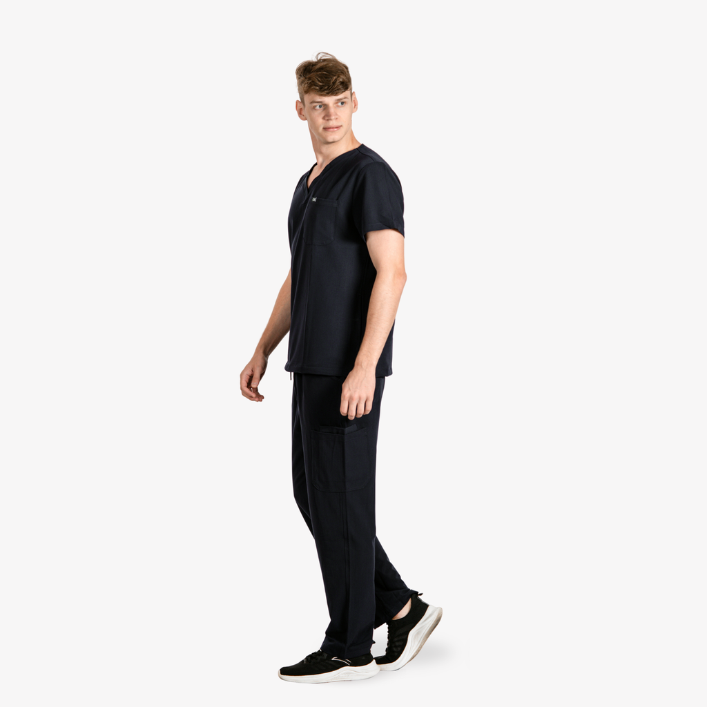 Flow V-Neck Scrub Top & Axton Straight Scrub Pants Set