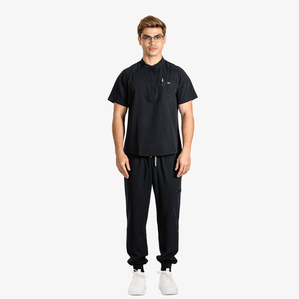 Nocturne Mandarin Scrub Top & Pulse Jogger Scrub Pants Set