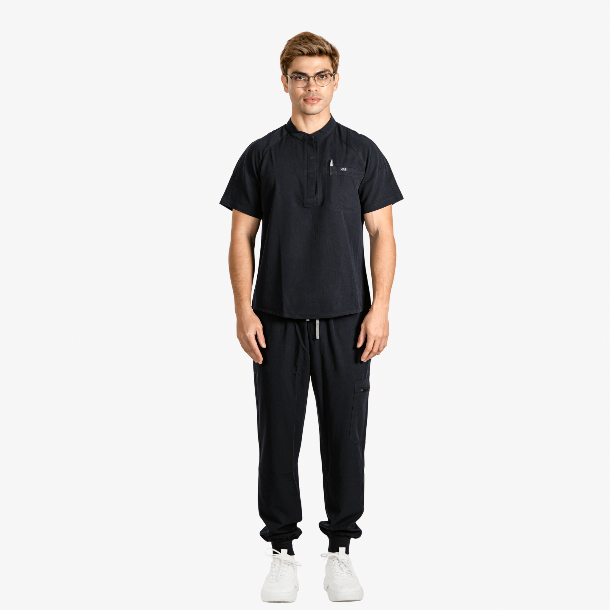 Nocturne Mandarin Scrub Top & Pulse Jogger Scrub Pants Set